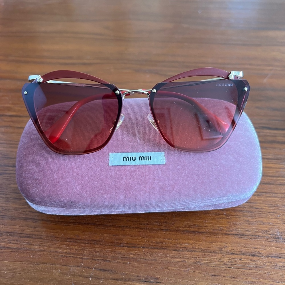 Miu Miu Red Sunglasses